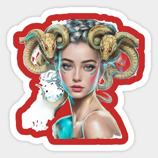 Anime Girl Unique & Colorful Hairstyle Character Snake Sticker by animegirlnft